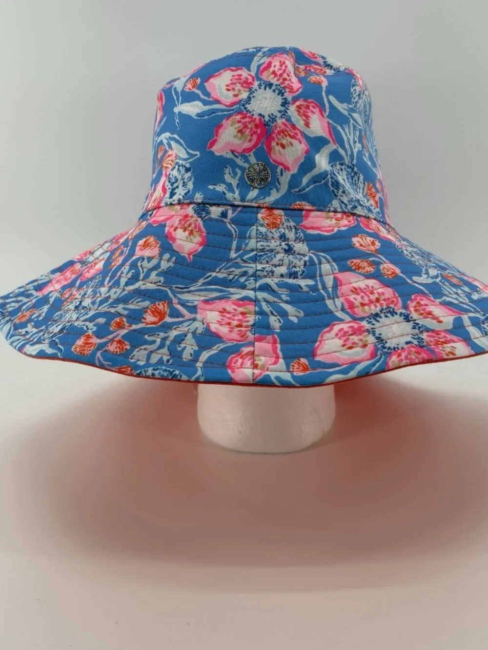 Lilly Pulitzer Blue & Pink Floral Reversible Bucket Hat